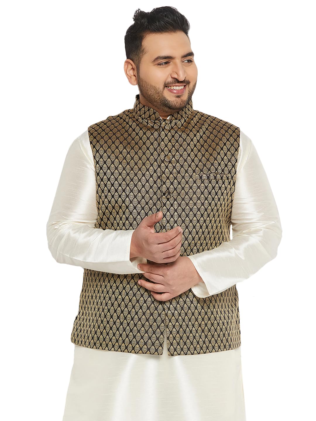 vastramay plus Men's Silk Blend Nehru Jacket-picture-39