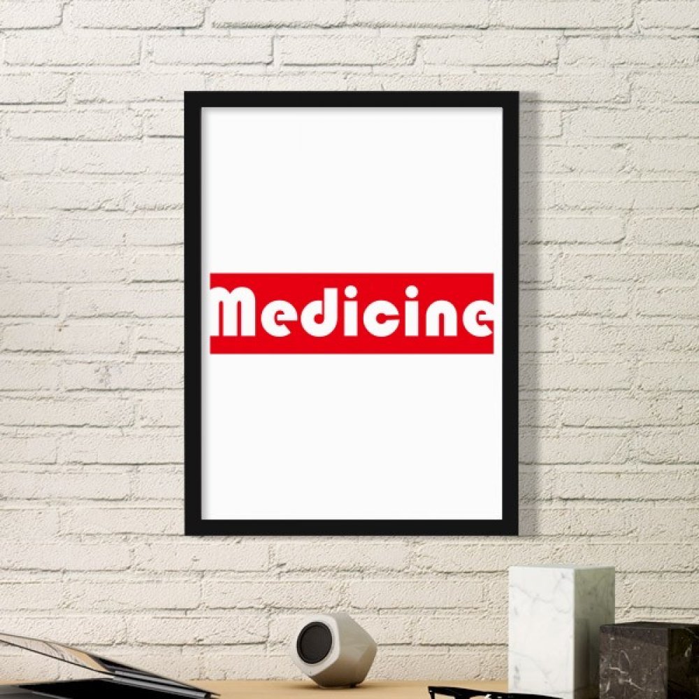 Marco de fotos negro pequeño con diseño médico rojo para decoración de pared