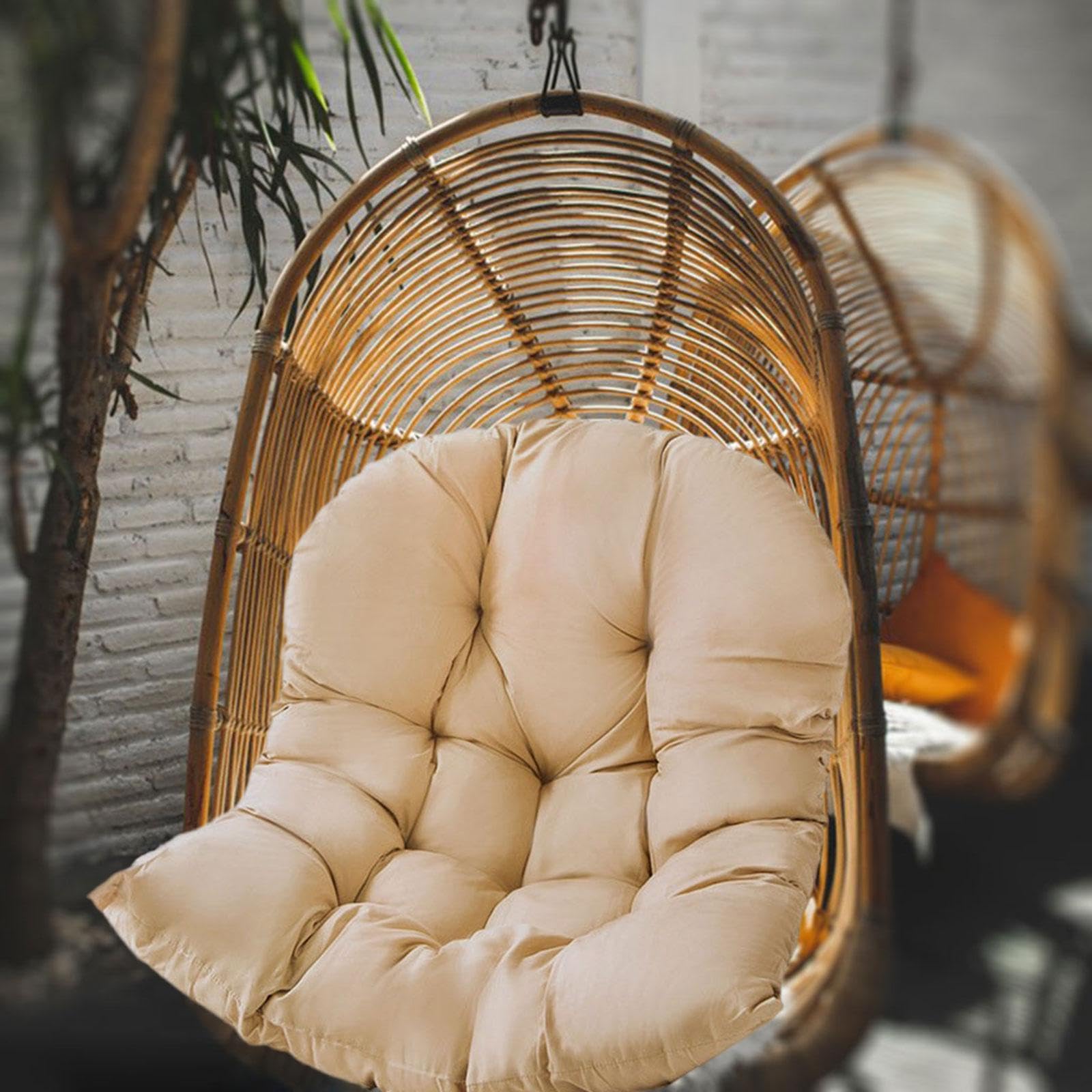 Cojín Colgante para Silla de Huevo, Cojín para Asiento de Exterior, Accesorios para Muebles, Tapete para Silla de Jardín para Decoración, Caqui