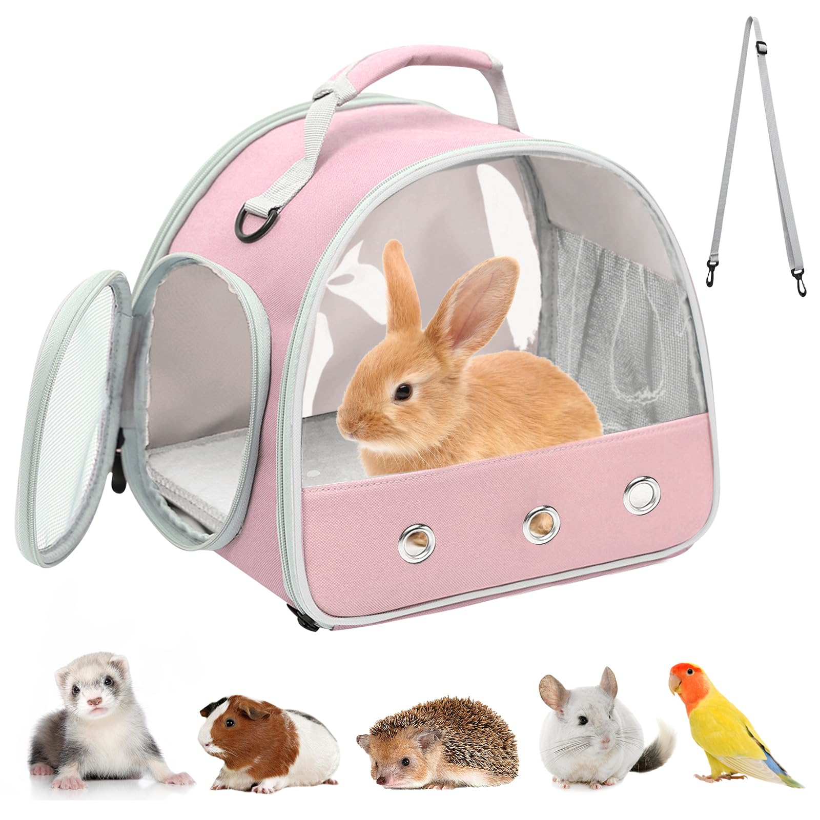 Pequeña bolsa de transporte para mascotas y animales pequeños, caja lateral para gatos, bolsa para cobayas
