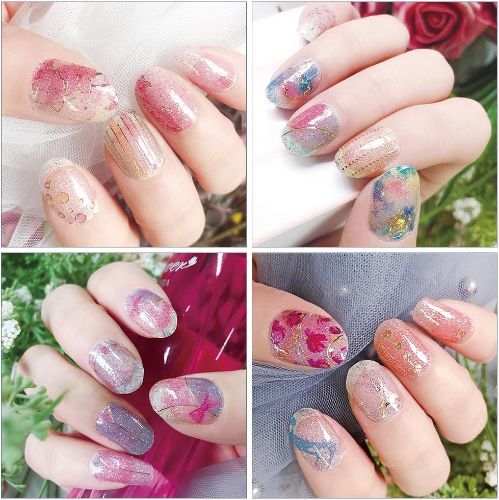 20 Sheets Full Wrap Nail Polish Stickers,Self Adhesive Decals Nail Art Designs Nails Strips Polish Set Manicure Tips Decor : Beauty & Personal Care