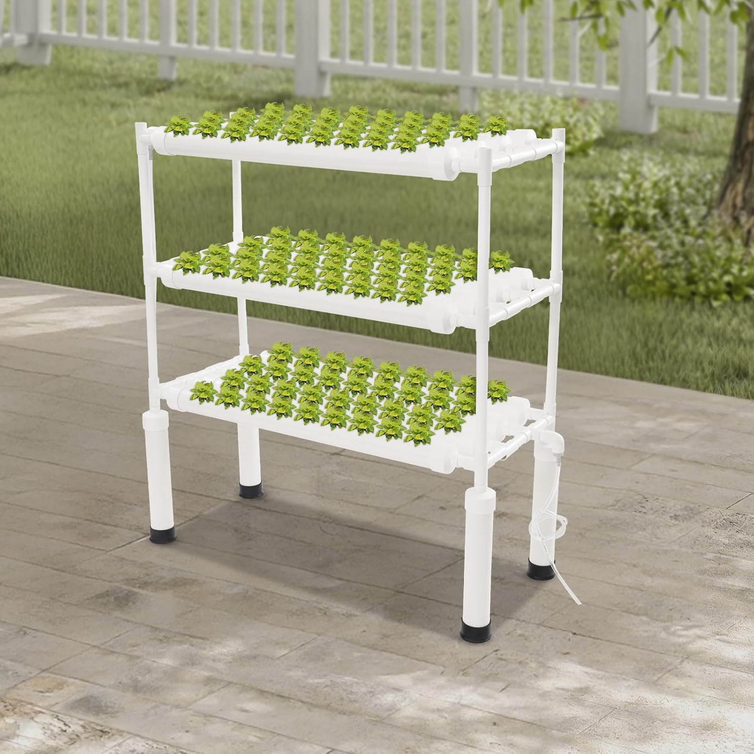 Hydroponics Growing System 108 Plant Sites, 3 Layers Food-Grade PVC Gardening System Grow Kit, Indoor Garden Planter with Water Pump & Timer, Hydroponic Germination Kit for Gardening Lover