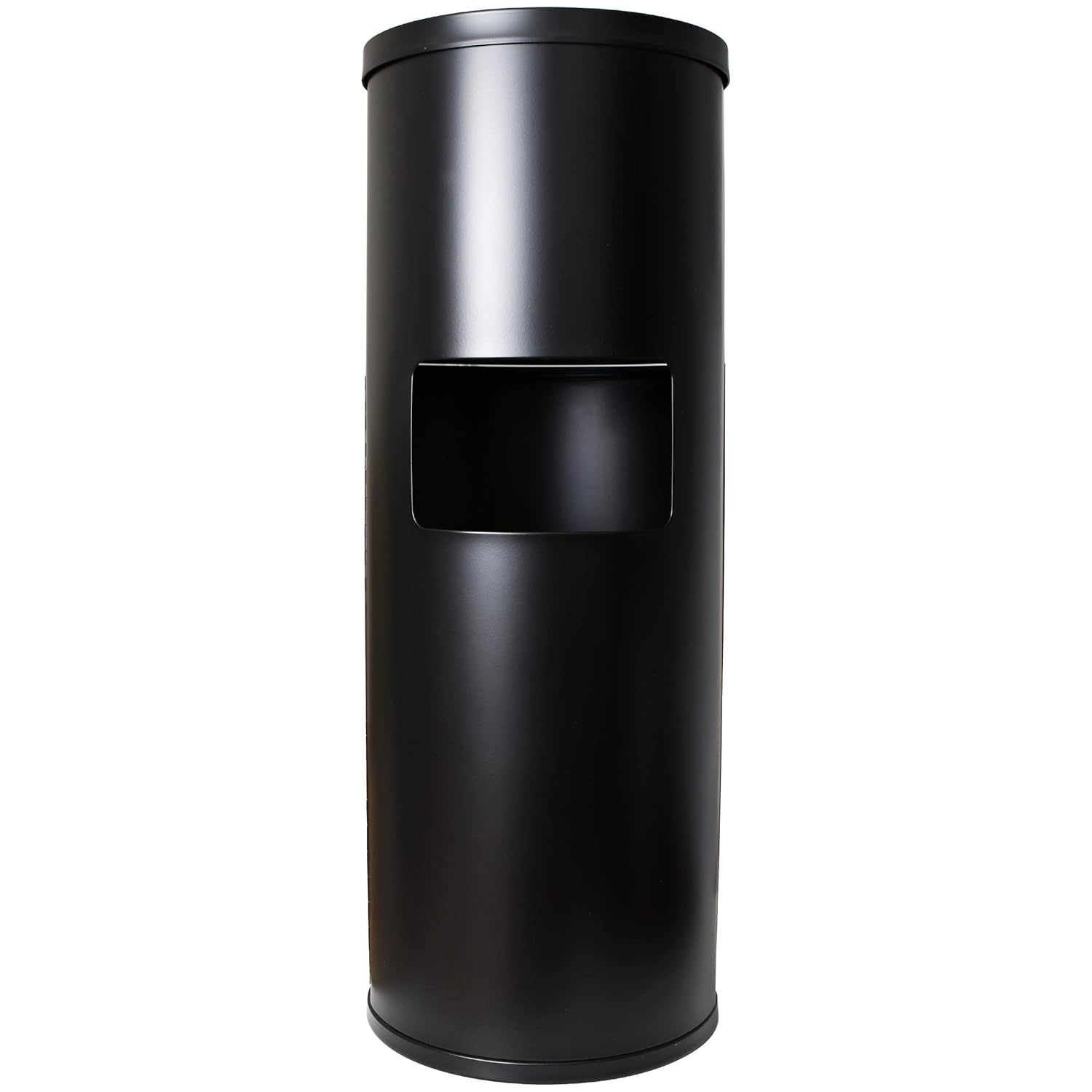Black Stainless Steel Floor Stand Wipe Dispenser with Built-in Trash Can - Fits Wipes on Rolls - Perfect for Fitness Clubs, Schools/Daycares, Commercial and Residential Facilities
