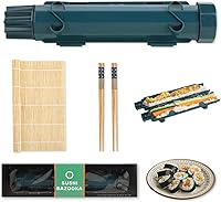Foetifeu Sushi Making Kit for Beginners: Sushi Bazooka, Bamboo Rolling Mats, Rice Mold & Chopsticks - Easy Homemade Sushi Maker