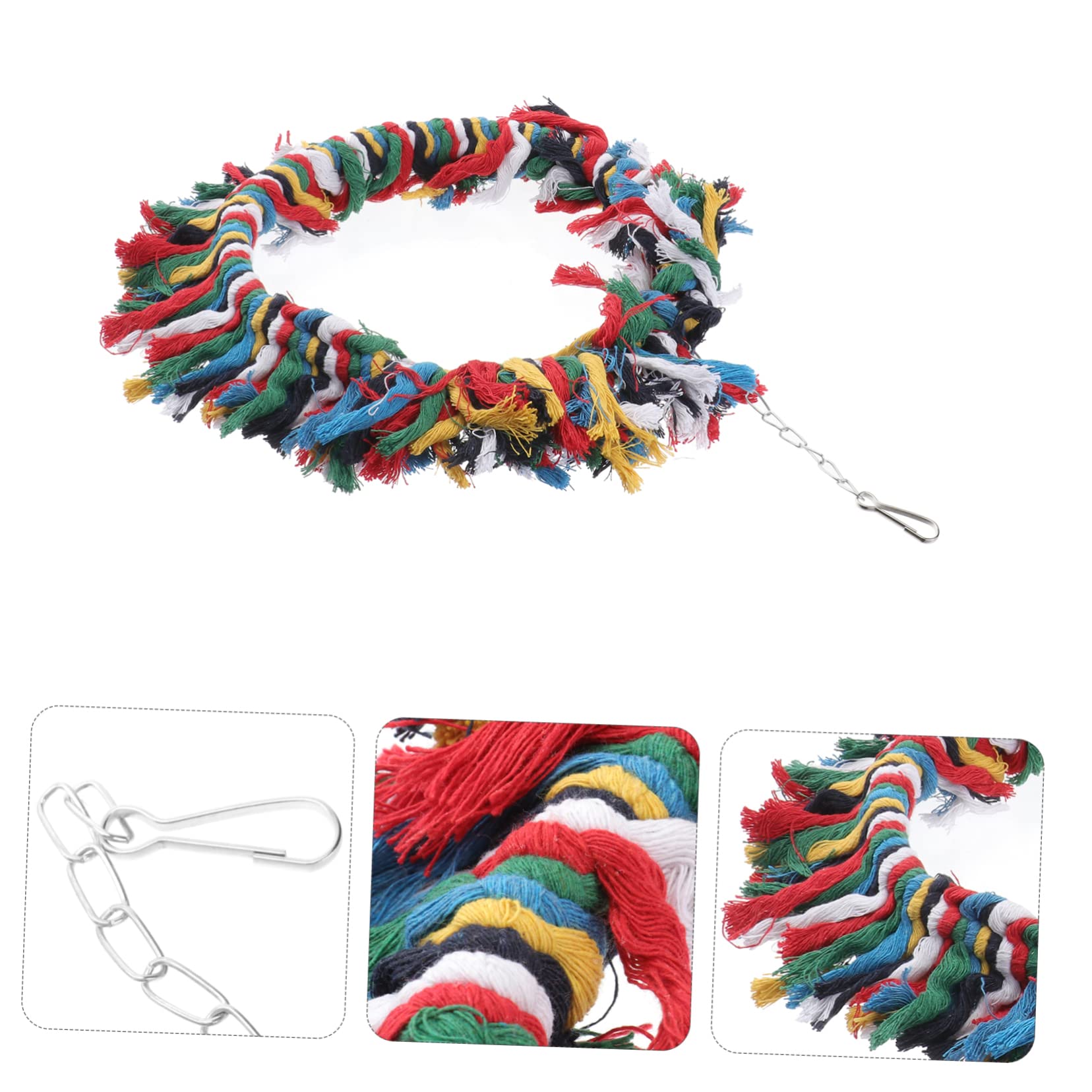 Sosoport 2pezzi Giocattolo Per Pappagalli Cotone Anello Snuggle Colorato Per Uccelli Accessorio Per Arrampicarsi e Preening Gioco Divertente Per Pappagalli Africani e Cockatoos Colori