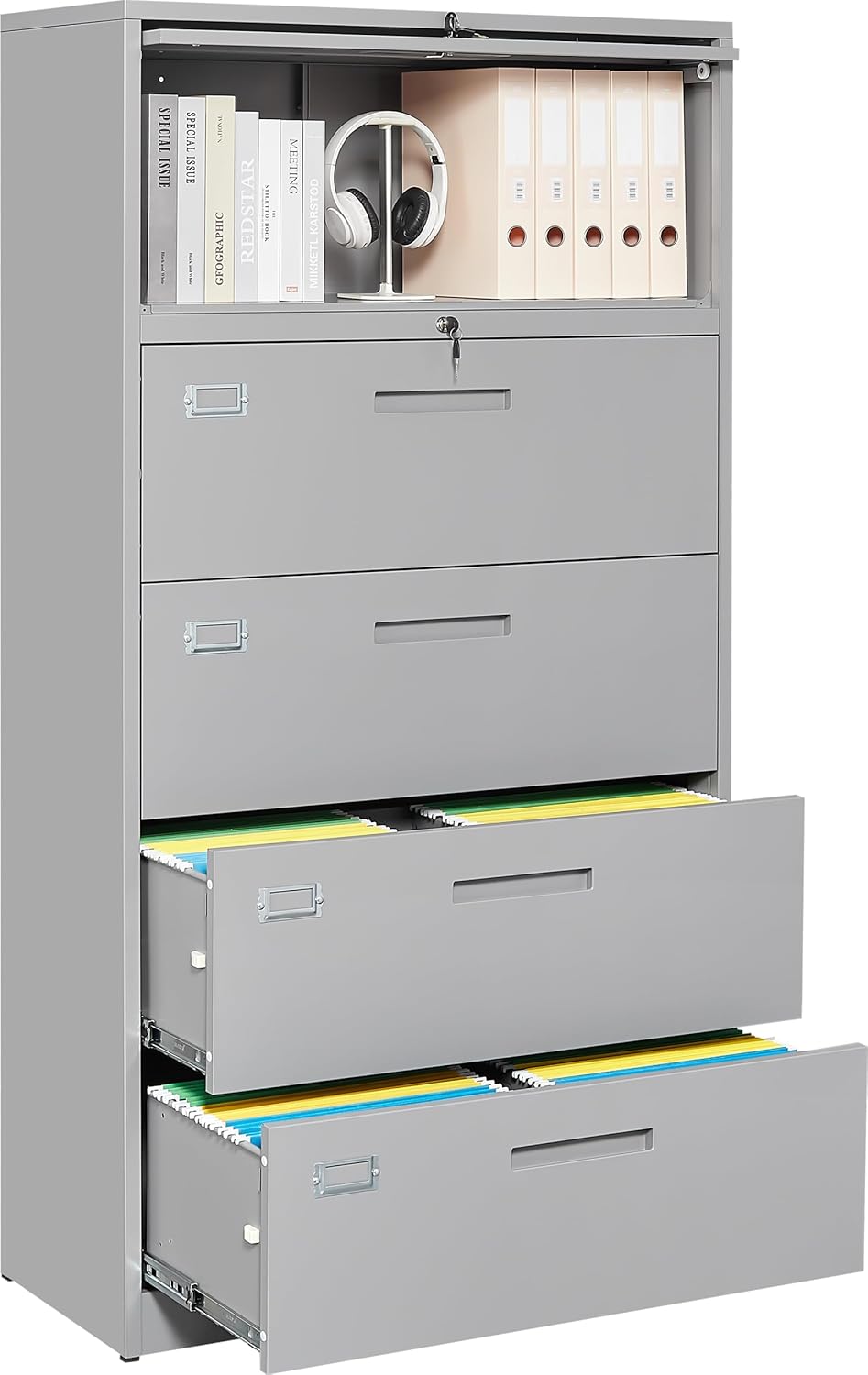 Fesbos 4 Drawers Lateral File with Lockable