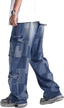 Mens Drawstring Waisted Plaid Retro Trousers Streetwear Casual Loose Pants
