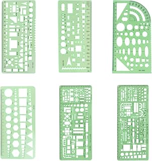 Architectural Templates Landscaping Architecture Drafting Ruler Shapes Drawing Stencils for School Work Green Plastic