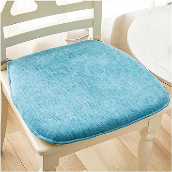 Set of 2 4 6 Chair Cushions for Dining Chairs with Ties and Removable Cover, Memory Foam Kitchen Seat Cushions, Dining Kitchen Chair Pads with Non-Slip Bottom D 45x43x4.5cm6 Pack