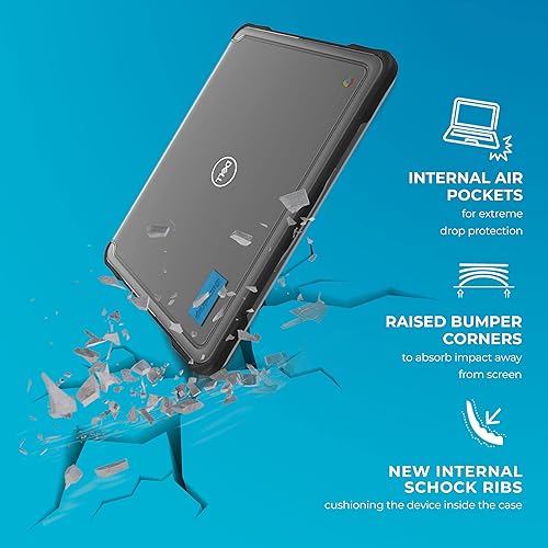 Miniatura 4 de Funda Gumdrop SlimTech para Chromebook Dell de 11.6 pulgadas 3120  3110  3100 (Clamshell) Funda protectora elegante de acoplamiento duro para