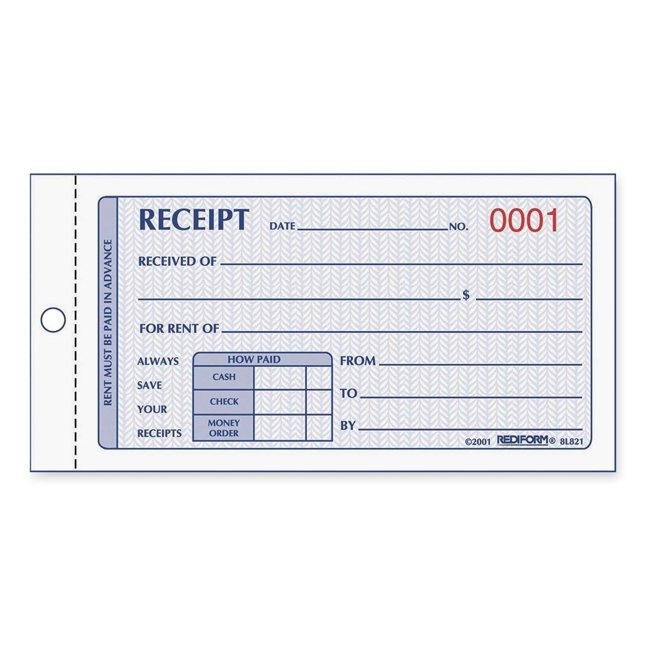 Rent Receipt Book (Sets of 3) 150 Sheets