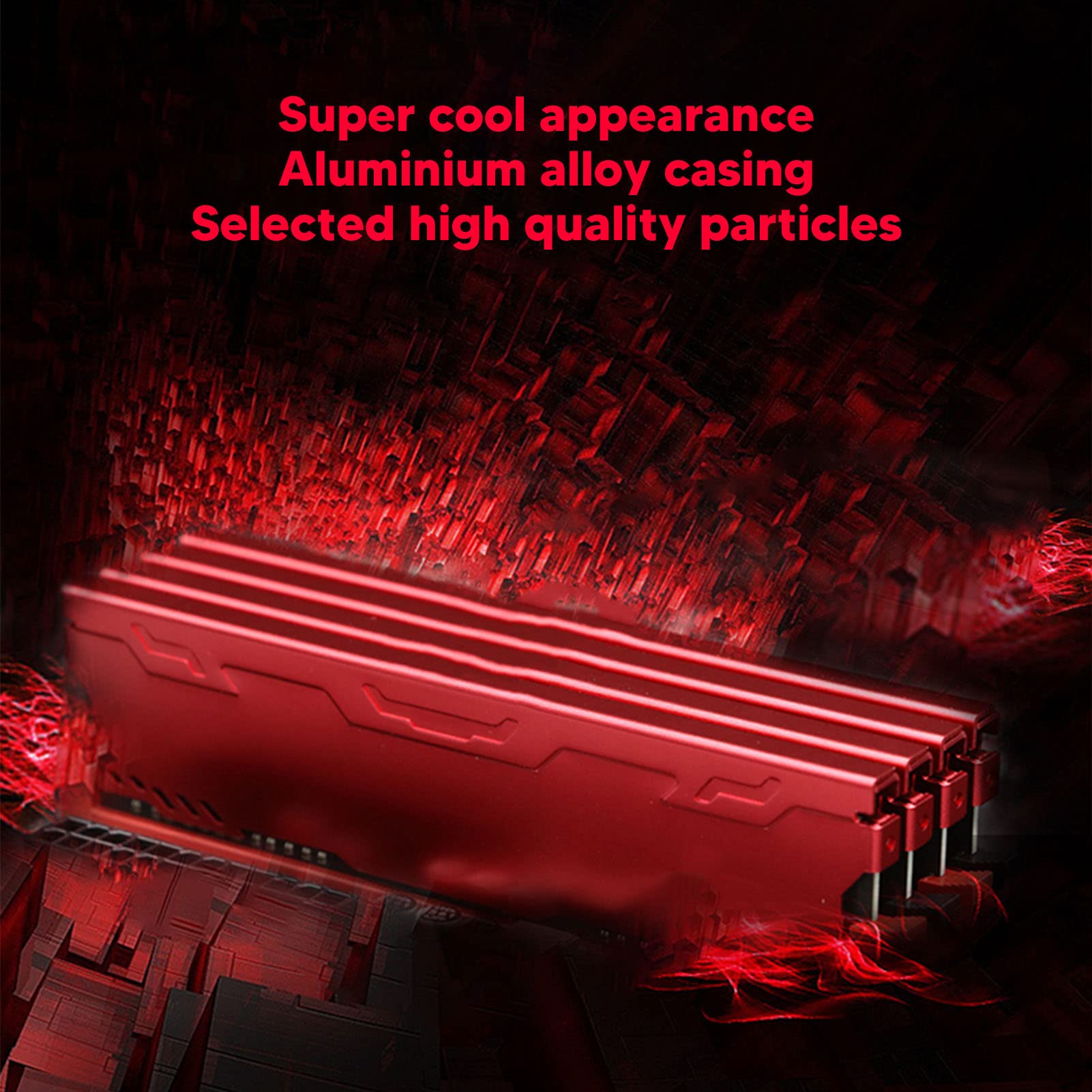 Cryfokt Pamięć RAM DDR4, moduł Pamięci Stacjonarnej 16 GB 3600 MHz z oszałamiającą diodą LED RGB, zoptymalizowaną wydajnością Chłodzenia XMP, Napięcie Robocze 1,35 V, do Komputeró (8GB)