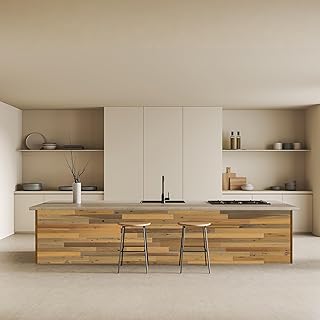 TIMBERCHiC 100% Reclaimed Wood Wall Planks - Made in USA - Peel-and-Stick Panels for Interior Decor - DIY Accent Wall Panels, Sandy Beach (4" x 10 Sq Ft)