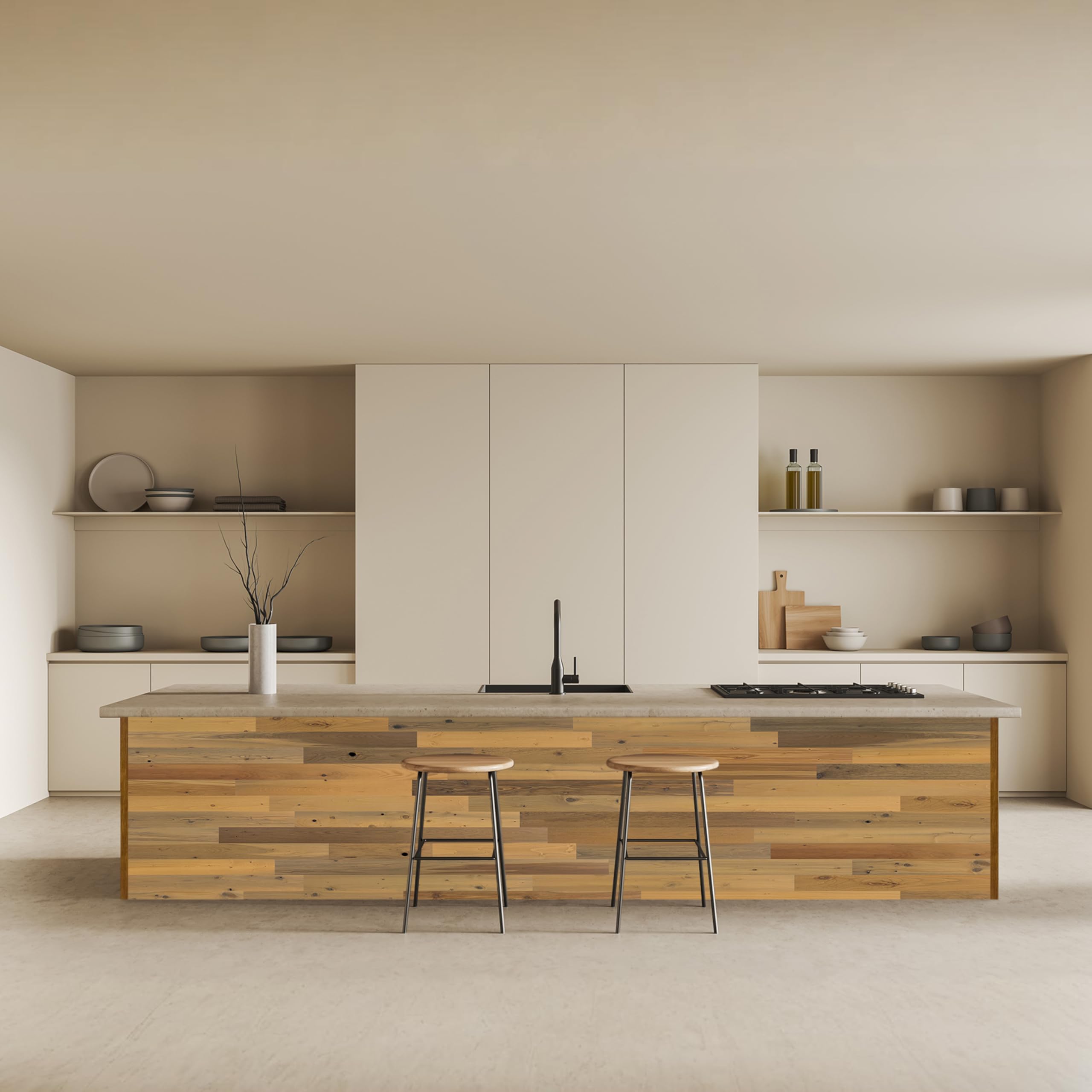 TIMBERCHiC 100% Reclaimed Wood Wall Planks - Made in USA - Peel-and-Stick Panels for Interior Decor - DIY Accent Wall Panels, Sandy Beach (5