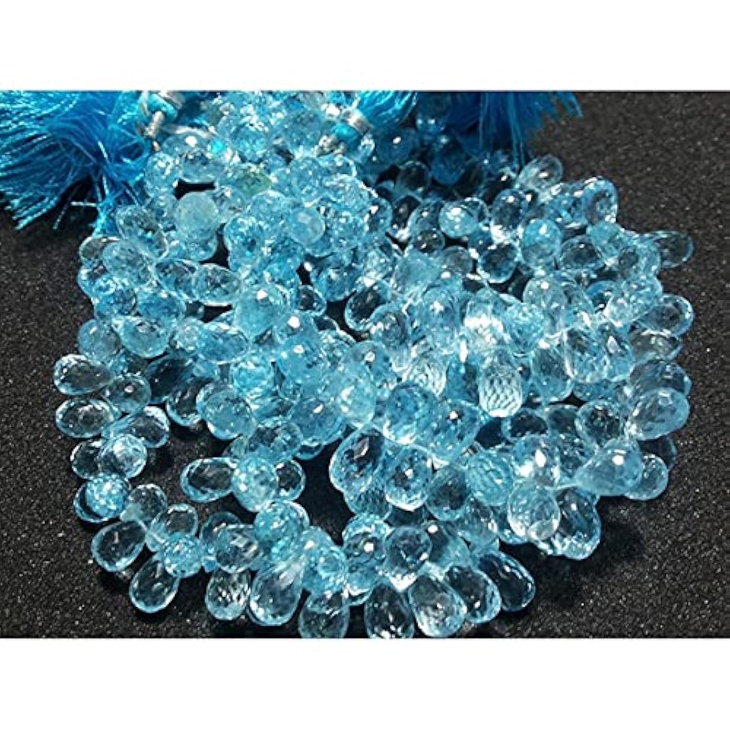 Perles en azurite goutte bleue pour sublimer vos bijoux d'été faits main