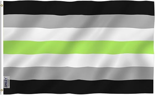 ANLEY Fly Breeze - Bandera de orgullo Agender de 3 x 5 pies, color vivo y a prueba de decoloración, cabecera de lona y doble costura, bandera de