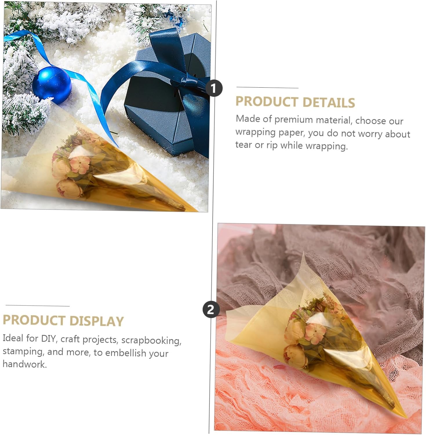 LALADEFIEE 20pcs Plain Color Cellophane Wrapping Paper for Flower Bouquets and Smooth Decorative Crystal Glass Paper Multipurpose Craft and Packaging Supplies