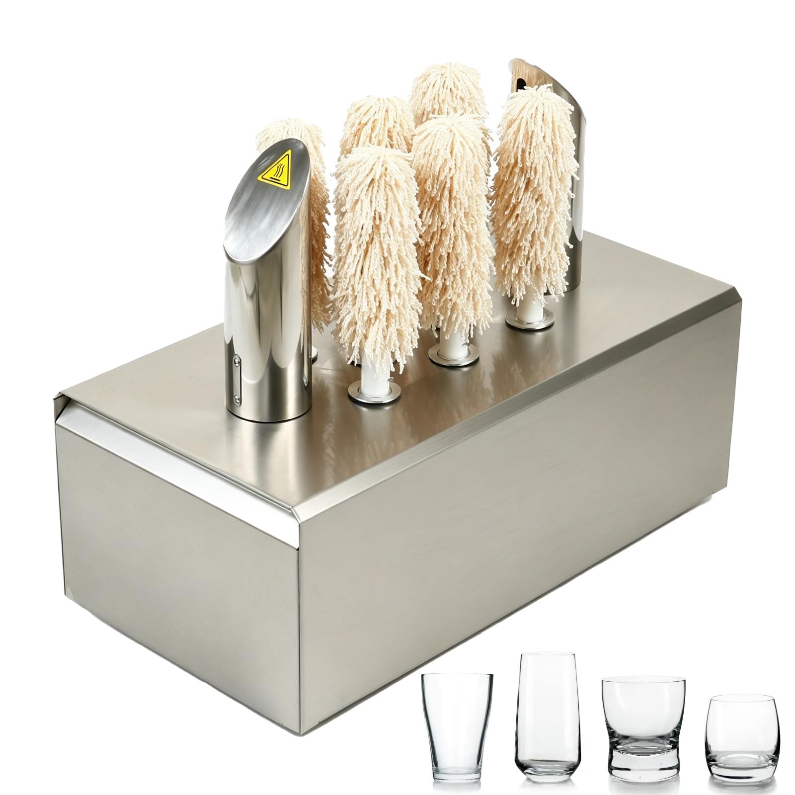 Pulidor eléctrico de copas de vino, secadora comercial con cabezales de 3/5/8, limpieza de 360°, 300-330 tazas por hora, calentamiento instantáneo para bares, restaurantes, hoteles, uso doméstico
