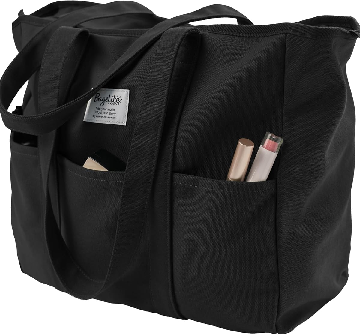 Extra Large Canvas Tote for Women Men, Utility Work Bag with Zipper