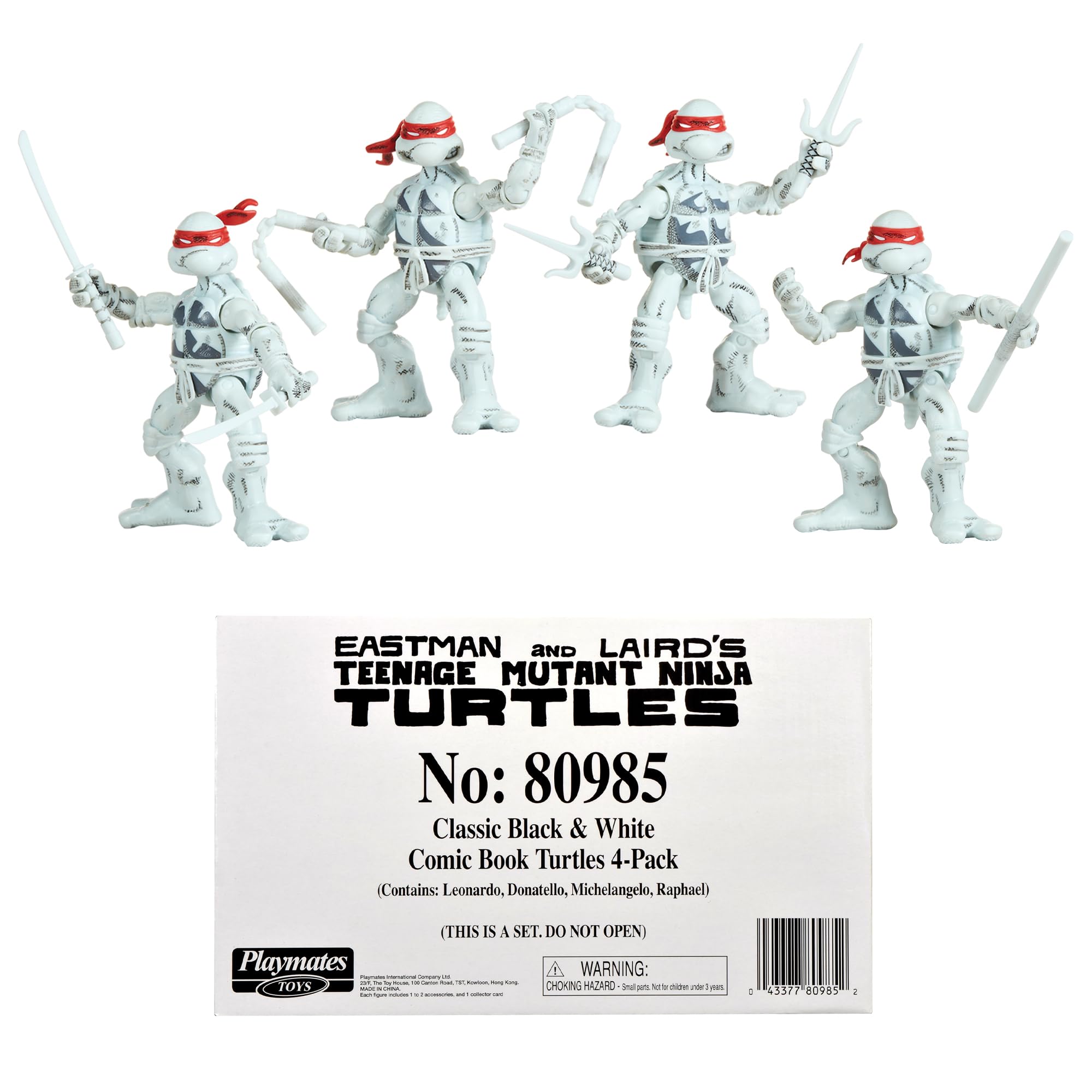 Teenage Mutant Ninja Turtles Playmates Toys Lot de 4 Bandes dessinées B&W