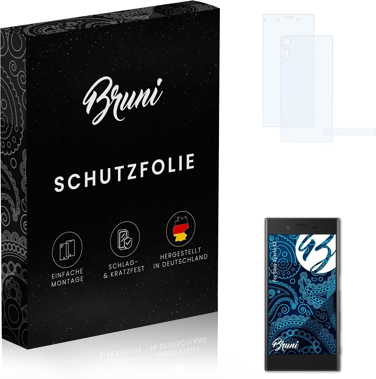 Bruni Screen Protector compatible with Sony Xperia XZ Protector Film, crystal clear Protective Film (Set of 2)