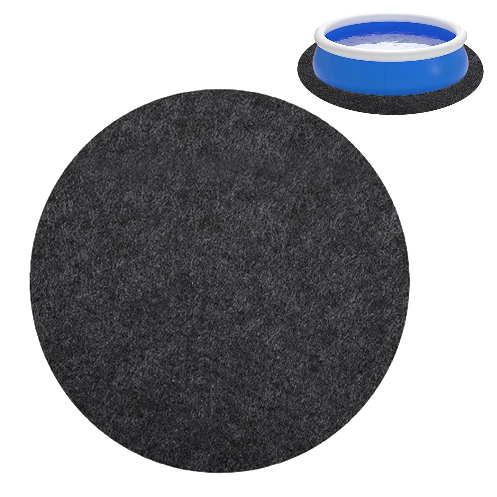 Alfombrilla redonda de 200 cm, antideslizante e impermeable, redonda, para protección del suelo de la piscina, antideslizante