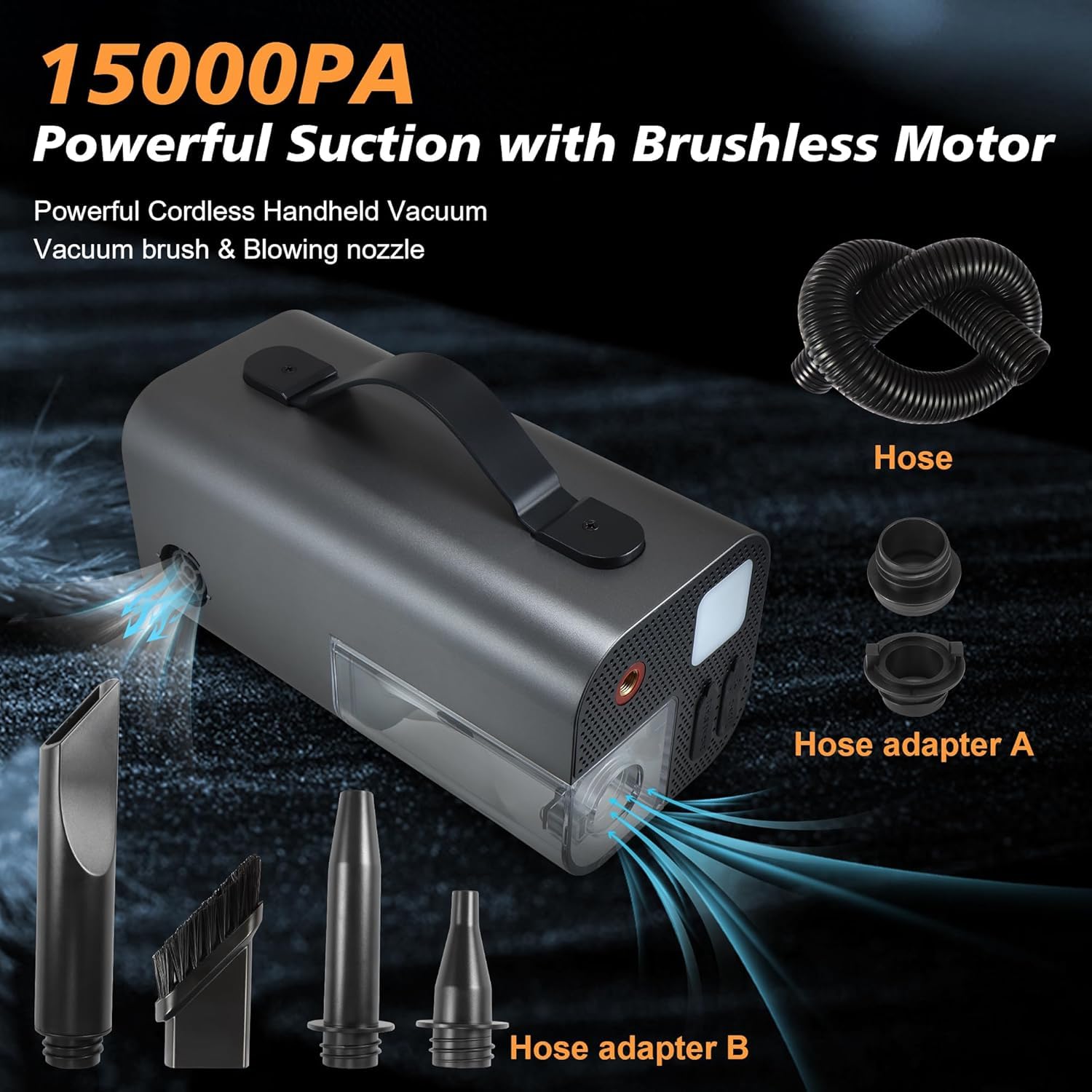 XXK 160PSI Tire Inflator - Jump Starter & Power Bank -6