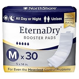 NorthShore EternaDry Booster Pads for Men and Women with Adhesive, Medium, Pack/30