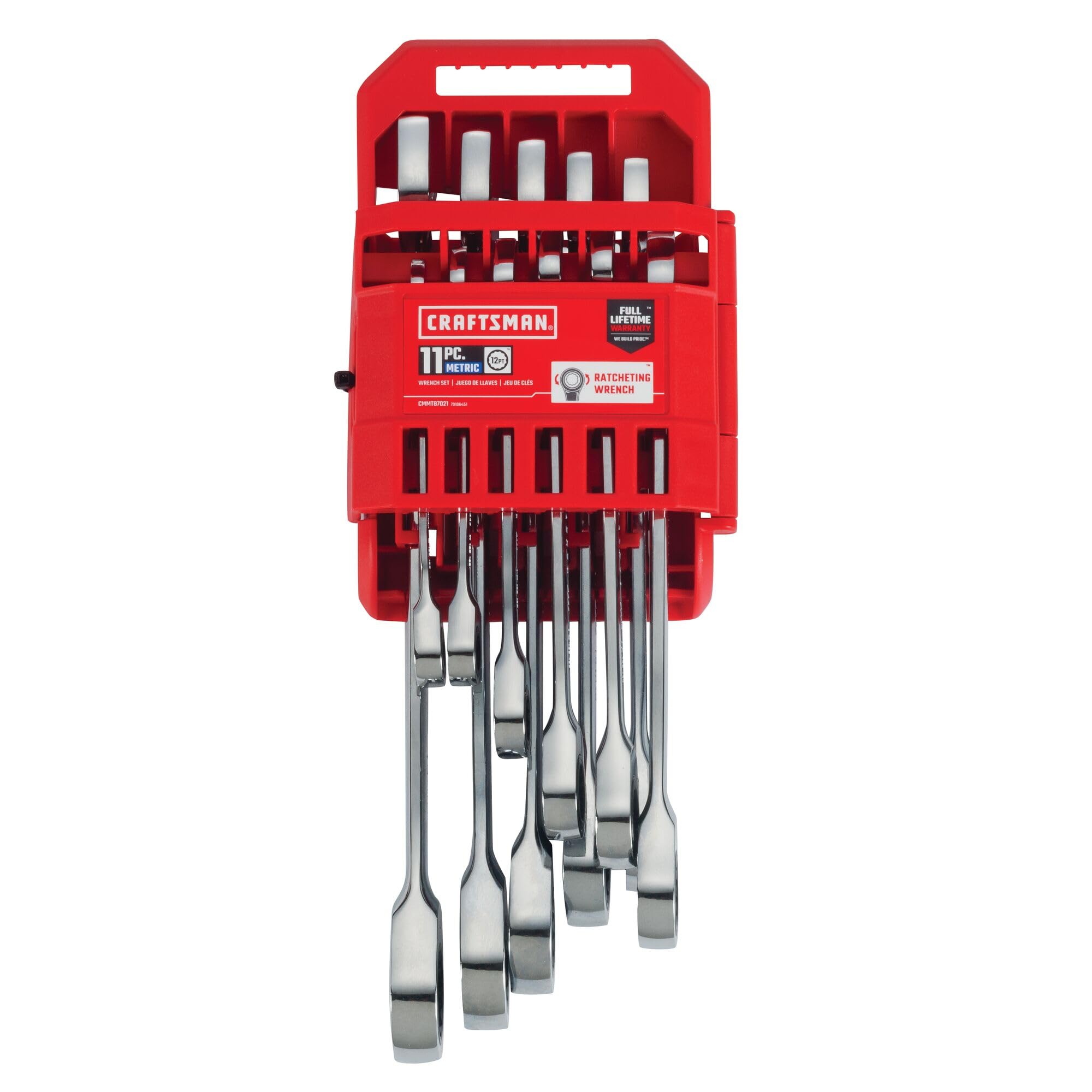 Craftsman CMMT87021 - Juego de llaves de carraca métricas de 11 piezas de 12 puntos