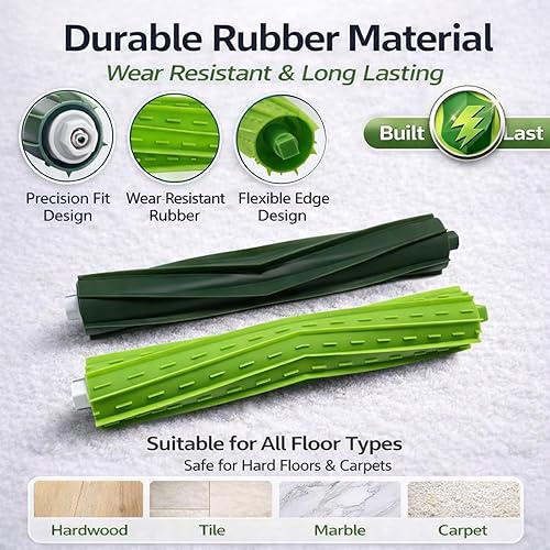 Miniatura 5 de Paquete de 4 cepillos de goma de repuesto para iRobot Roomba e, i y j Series, compatibles con e5 e6 e7, i1 i2 i3 i4 i6 i7 i8, j6 j7 j8 Plus, Combo