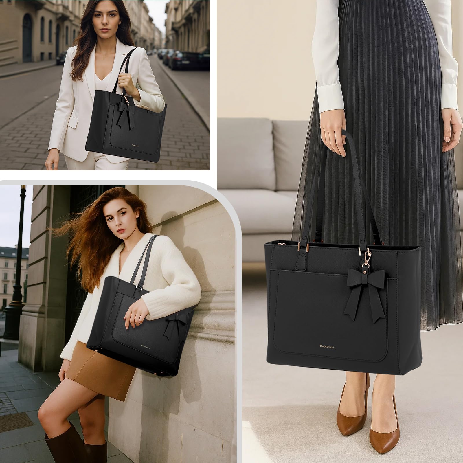 RAINSMORE Bolso Mujer Impermeable Bolsos de Mujer Cuero PU
