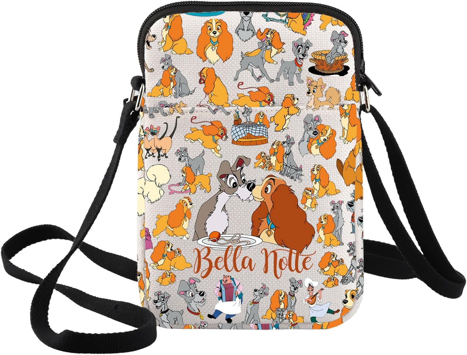 BWWKTOP Lady Dog Crossbody Bag Tramp Fans Gift Bella Notte Shoulder Bag Lady & Tramp Merchandise (Bella Notte -Xk B)
