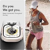 Vista 3 de JZK Juego de 2 fundas con protector de pantalla de vidrio templado para Apple Watch Ultra 3 (2025) Ultra 2/Ultra 49mm, protector delgado