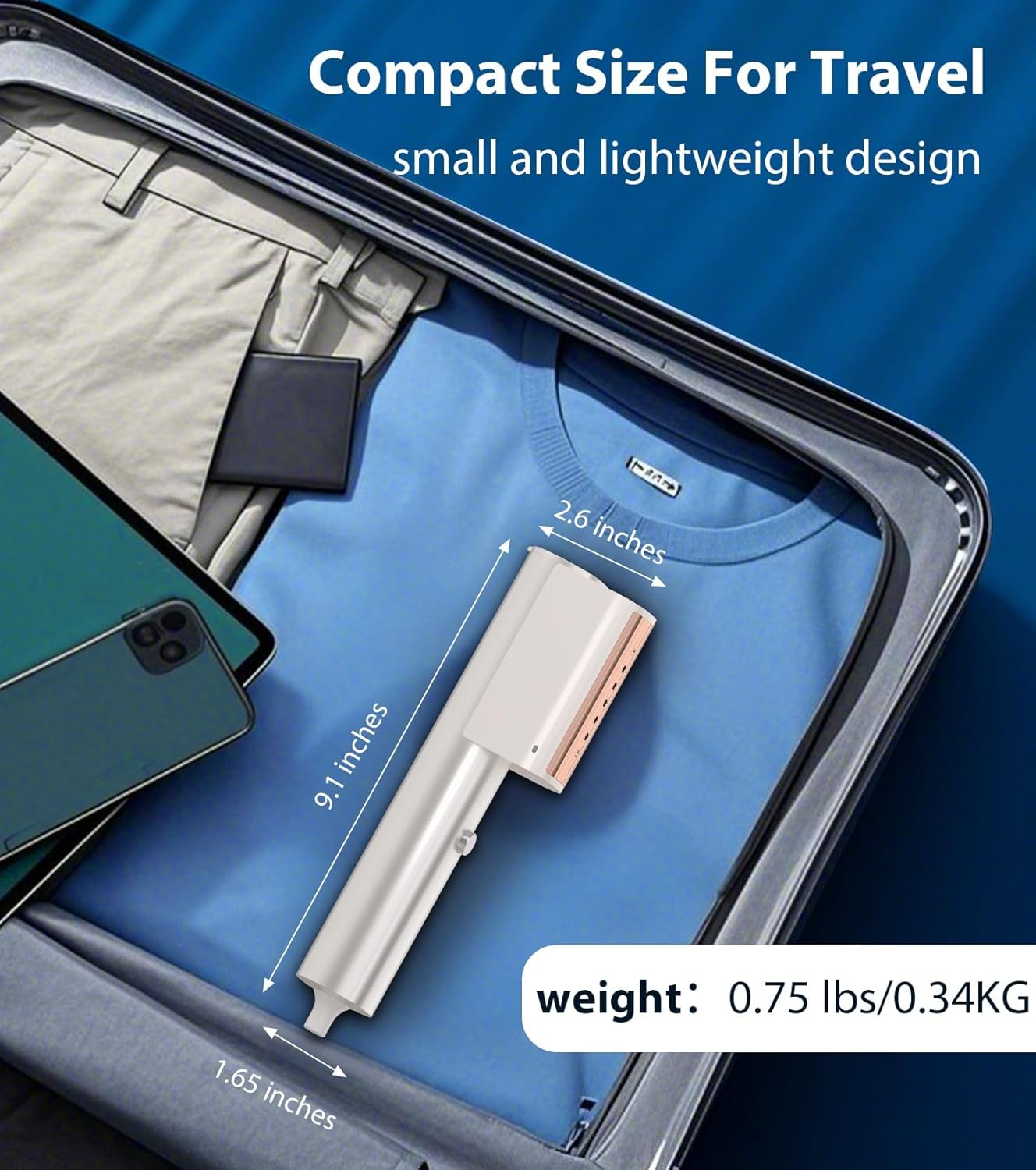 Travel Clothes Steamer Mini Iron - Portable Handheld Garment Steamer,Mini Steam Iron for Any Fabrics，Wrinkle Remover for Travel Home or Office.