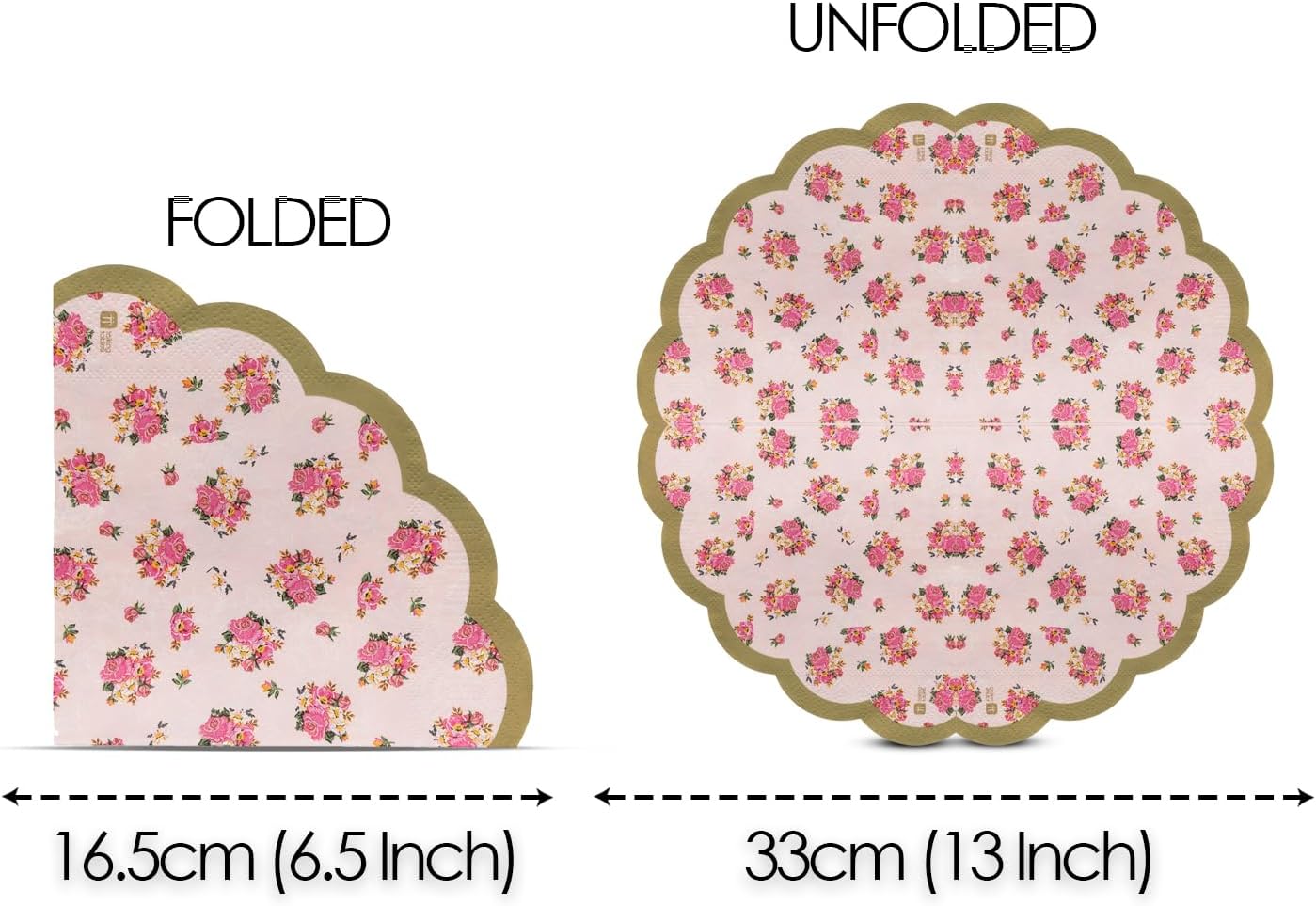 Pretty Pink Floral Paper Napkins Truly Scrumptious Afternoon Tea Party Decorations For Mother's Day Bridal Bachelorette Baby Shower or Birthday- Made By Talking Tables - Pack of 20