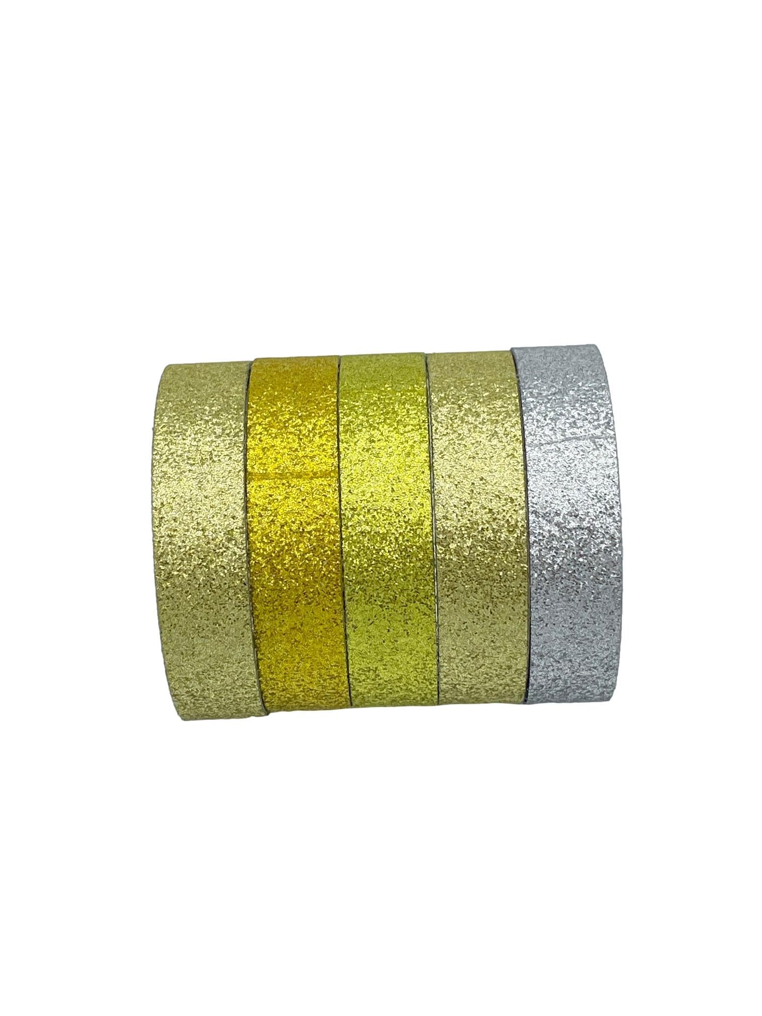 Syntego Multiple Colours. Glitter Washi Tape Rolls - Decorative Craft Set (Mix 5 Colored Tapes For Scrapbooking, Journaling & Crafting)