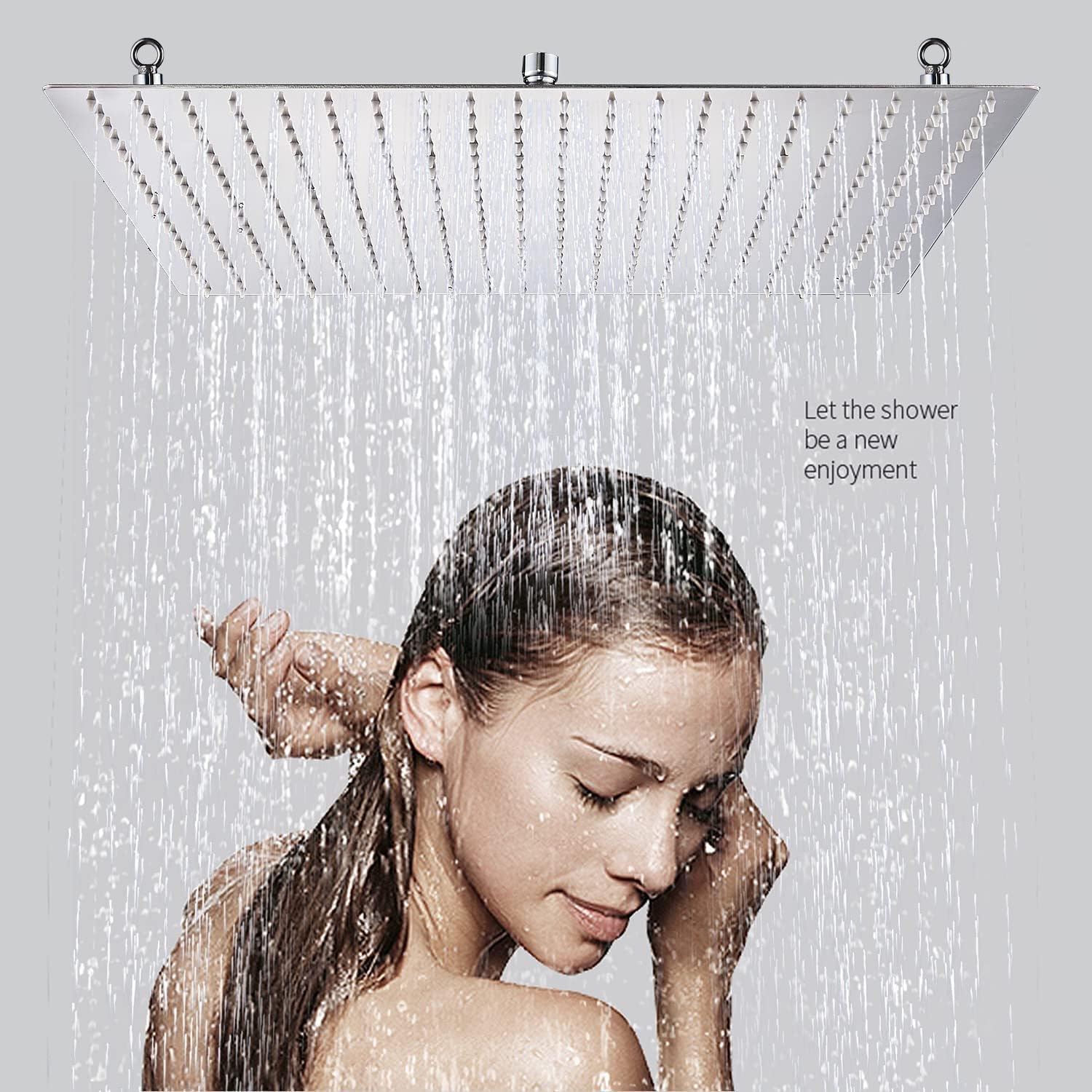 Saeuwtowy 20 Inch Rainfall Shower Head Square Stainless
