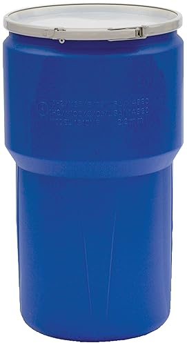 Eagle 14 Gallon Plastic Drum with Lid, Metal Lever-Lock, 26.5"x15",