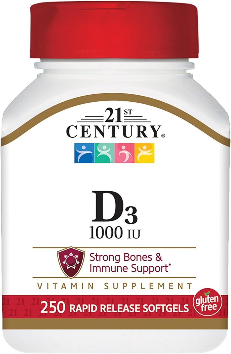Vitamina D3 1000 IU 250 Cápsulas Blandas 21st Century
