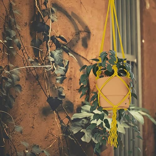 Miniatura 9 de ZUEXT - Cordón de algodón de macramé de 0.197 in x 328 yardas, cuerda trenzada de jengibre natural hecha a mano, 4 hebras, cuerda de punto para