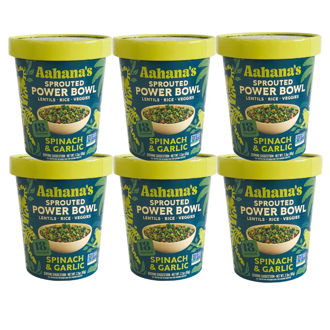 Aahana’s Delhi Mung Beans & Rice Bowl  Alimento vegano, comidas sin gluten, Kosher, sin OMG, a base de plantas, comidas listas para comer, alimentos