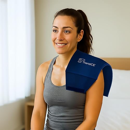 Miniatura 7 de TheraICE Bolsa de hielo de compresión para rodillas para lesiones, gel reutilizable para codo y pantorrilla, envoltura de recuperación de frío