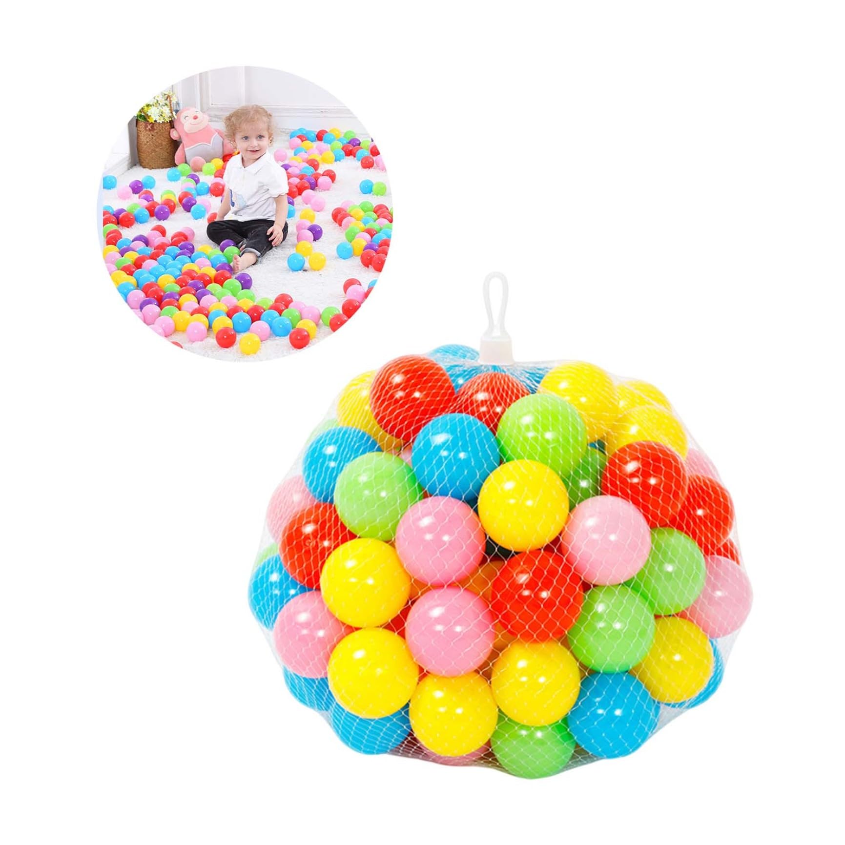 Palline da gioco da 100 pezzi, Palline da piscina per interni, da piscina per bambini in plastica colorata per asilo nido per bambine, 5, 5 cm