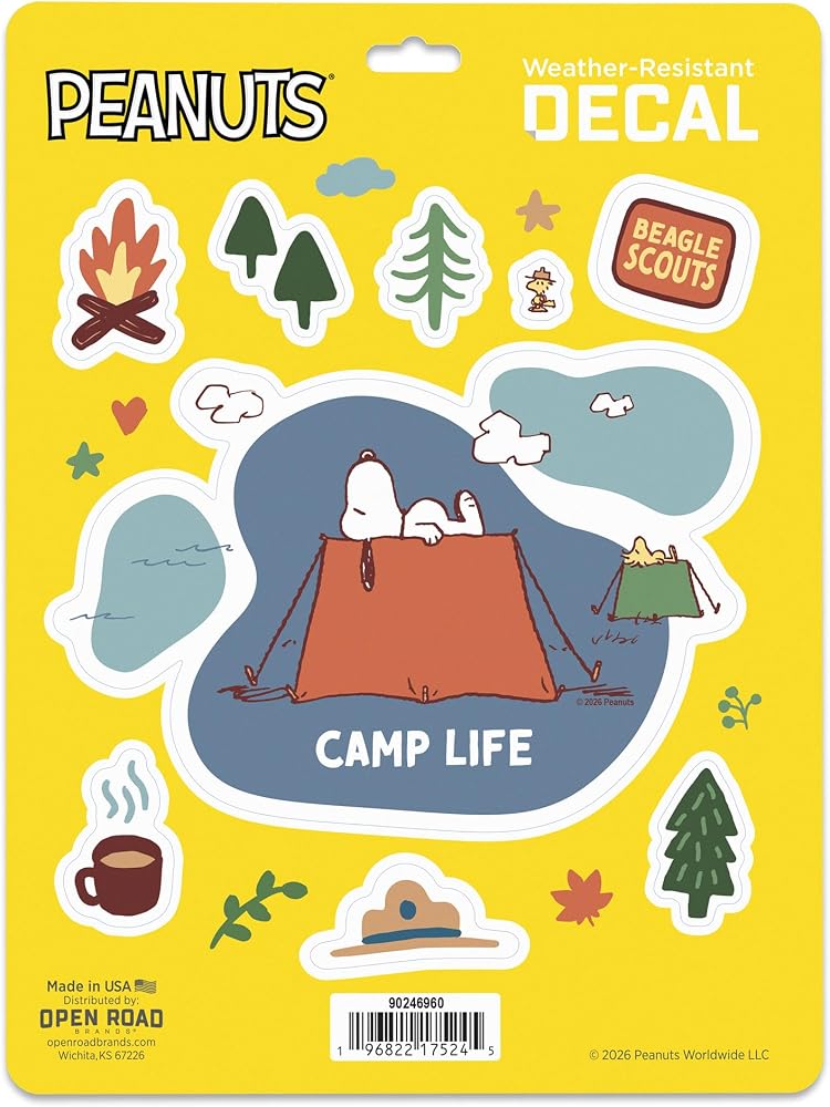 Camping Snoopy Sticker