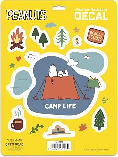 Peanuts Snoopy Camp Life Adhesive Vinyl Decal Pack