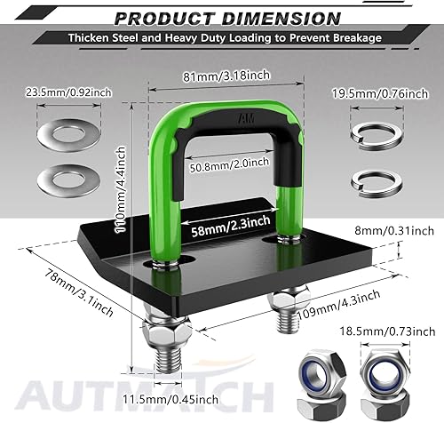 Miniatura 4 de AUTMATCH Abrazadera antitraqueteo, estabilizador de enganche resistente para enganches de remolque de 1.25 pulgadas y 2 pulgadas, aislante de goma y