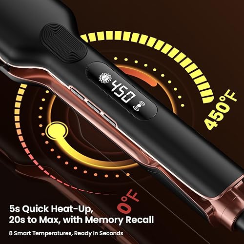 Miniatura 3 de Plancha plana para el cabello Plancha plana iónica infrarroja de cerámica de 1.75 pulgadas con calentamiento rápido 5s, tecnología de vibración,