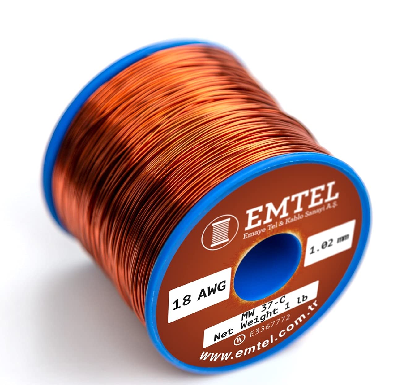Emtel 1.02 mm (18 AWG), 500 gr (1 LB), 62 meters Magnet Wire