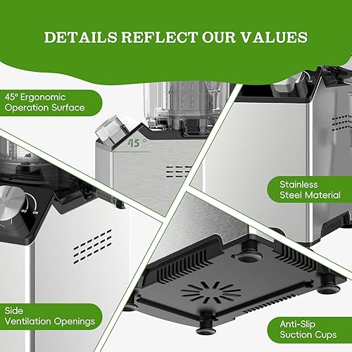 Miniatura 4 de WHUTO Cold Press Juicer, Juicer Machines with 4.35'' Wide Feed Chute, Stainless Steel Slow Masticating Juicers Easy to Clean, Vegetables & Fruits