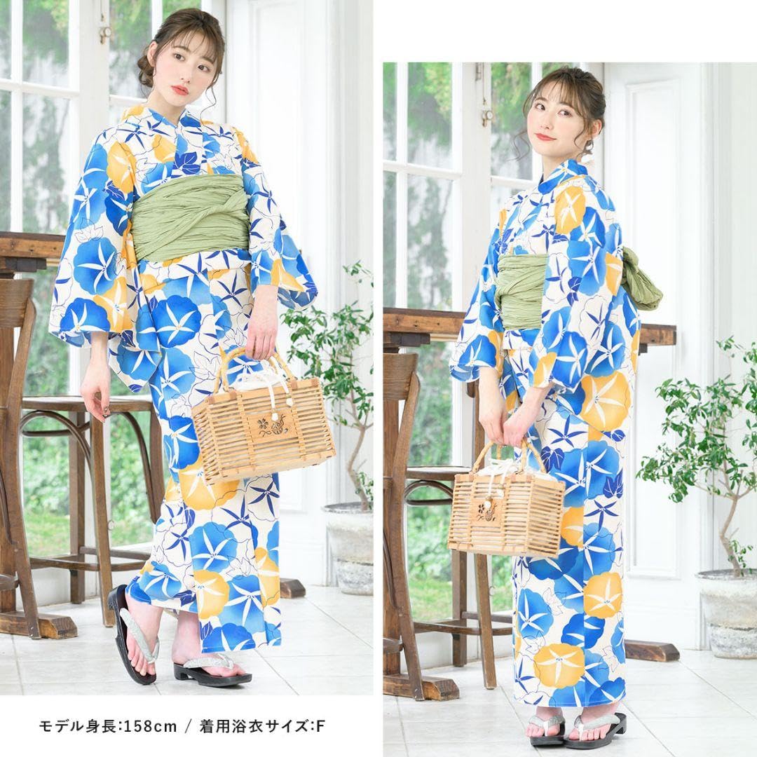 Amazon.co.jp: 創美苑 浴衣 朝顔柄帯セット : おもちゃ